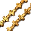 Electroplated Natural Lava Rock Beads Strands G-A256-A01-01B-1