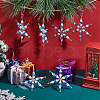 Christmas Snowflake Glass Pendant Decoration HJEW-GO00059-5