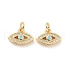 Eco-friendly Brass Micro Pave Cubic Zirconia Pendants KK-D080-42G-1