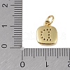 Rack Plating Brass Micro Pave CLear Cubic Zirconia Charms KK-E110-14G-D-3