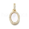 Brass Micro Pave Clear Cubic Zirconia Pendants KK-V010-16G-1