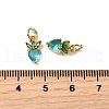 Brass Micro Pave Cubic Zirconia Charms ZIRC-H119-06G-M-4