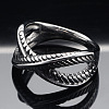 Criss Cross 304 Stainless Steel Finger Rings FS-WG1CD1D-02-3