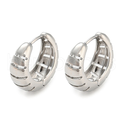 Rack Plating Brass Thick Hoop Earrings for Women EJEW-G363-07P-1