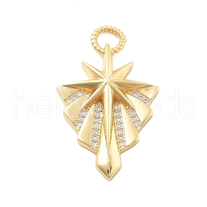 Brass Micro Pave Cubic Zirconia Pendants X-KK-L209-095G-1