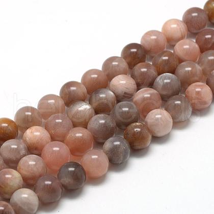 Natural Sunstone Beads Strands G-R446-8mm-30-1