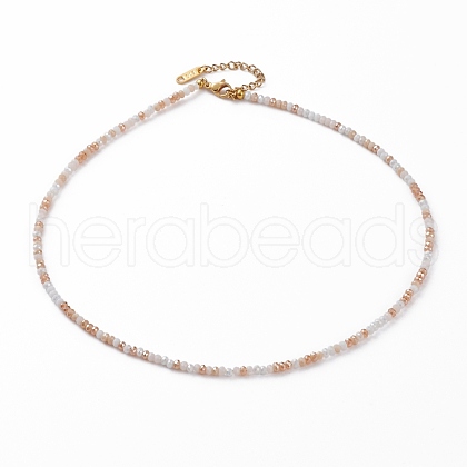 Glass Beaded Necklaces NJEW-JN03246-02-1