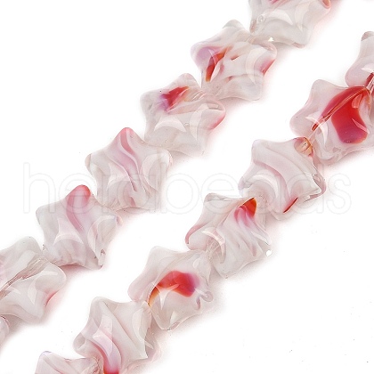 Handmade Millefiori Glass Beads Strands LAMP-H067-01B-1