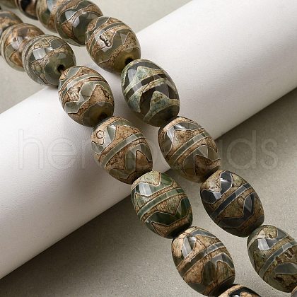 Tibetan Style dZi Beads Strands G-S389-A09-1