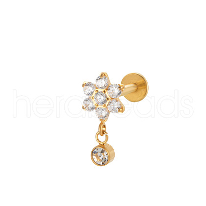 Titanium Alloy Cubic Zirconia 17 Gauge Flower Internally Threaded Labrets WG71E87-11-1
