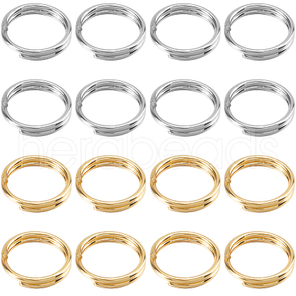 SUNNYCLUE 2 Colors 304 Stainless Steel Split Rings STAS-SC0009-25C-1