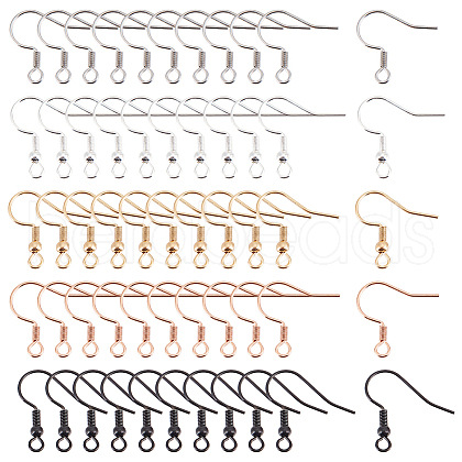 SUNNYCLUE 100Pcs 5 Styles 304 & 316 Surgical Stainless Steel Earring Hooks STAS-SC0007-56-1