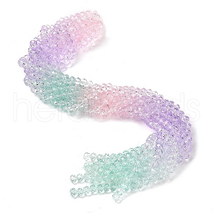 Transparent Painted Glass Beads Strands X1-DGLA-A034-T6mm-A23-1