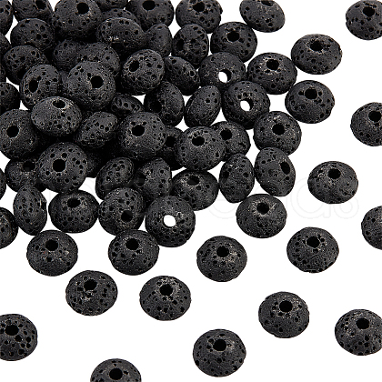 Olycraft 2 Strands Natural Lava Rock Beads Strands G-OC0004-09-1