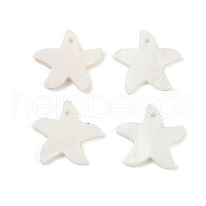 Natural Freshwater Shell Starfish Charms SHEL-K006-42-1