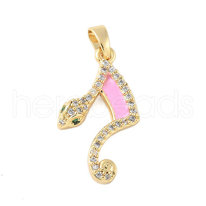 Brass Micro Pave Cubic Zirconia Enamel Pendants KK-D354-07G-E-1