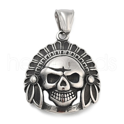 304 Stainless Steel Pendants STAS-V008-14AS-1