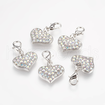 Alloy Rhinestone Pendants RB-C1386-A28P-1