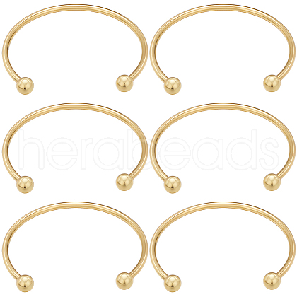 Beebeecraft 6Pcs Rack Plating Brass Cuff Bangle Making KK-BBC0013-98-1