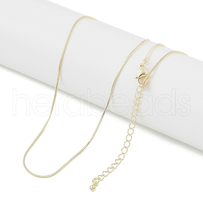 Brass Square Snake Chain Necklaces NJEW-U008-09G-1