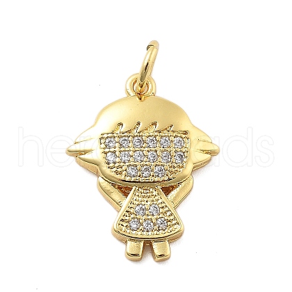 Brass Micro Pave Cubic Zirconia Pendants KK-L209-085G-1