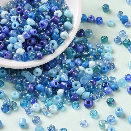 Opaque Colours Luster & Silver Lined & Transparent & Frosted Colours Glass Seed Beads SEED-A030-03A-1