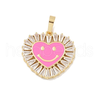 Rack Plating Brass Micro Pave Clear Cubic Zirconia Pendants KK-A224-15G-02-1