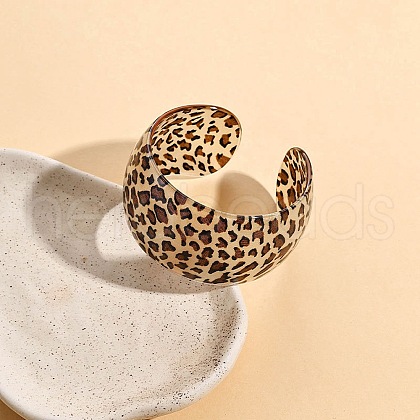 Acrylic Open Cuff Rings for Women RJEW-R020-01-1