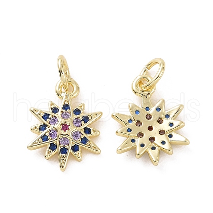 Brass Micro Pave Cubic Zirconia Charms KK-E068-VF163-1