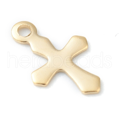 304 Stainless Steel Tiny Cross Charms STAS-H149-01G-1