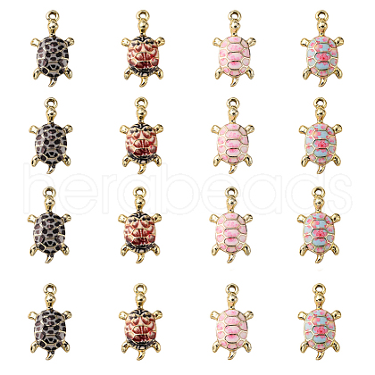 20Pcs 4 Colors Alloy Enamel Pendants ENAM-CJ0002-44-1