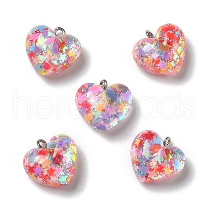 Transparent Resin Pendants RESI-D055-087P-1