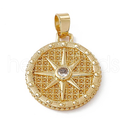 Rack Plating Brass Cubic Zirconia Pendants KK-M236-16G-1