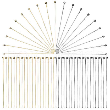   200Pcs 2 Colors 304 Stainless Steel Ball Head Pins Sets STAS-PH0004-93-1