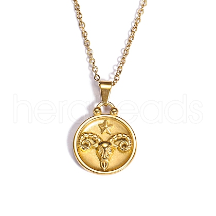 Stainless Steel Constellation Pendant Cable Chain Necklaces for Women Men PW-WG22DB4-04-1