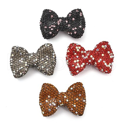Bowknot Shape Polymer Clay Rhinestone Beads CLAY-NH0001-05-1