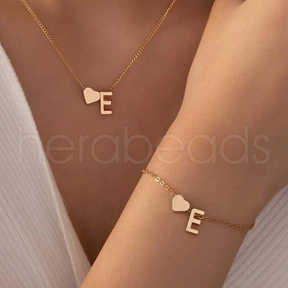 Heart Brass Pendant Necklaces & Charm Bracelets Sets FS-WGFCFF7-20-1