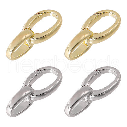 CHGCRAFT 4Pcs 2 Colors Brass Spring Gate Rings KK-CA0002-72-1