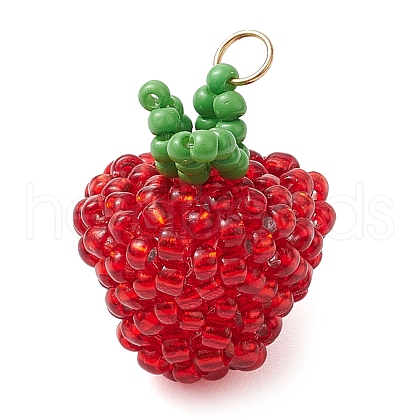 Seed Beads Beaded Charms PALLOY-MZ00330-1