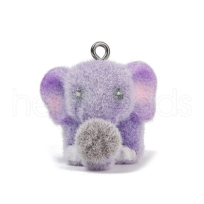 Flocking Resin Pendants RESI-P044-02A-P-1