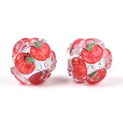 Fruit Round Resin Beads RESI-T059-03C-1