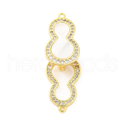 Brass Clear Cubic Zirconia Fold Over Clasps KK-Z078-40G-1