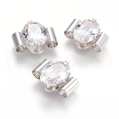 Brass Cubic Zirconia Multi-strand Links KK-P123-08P-1