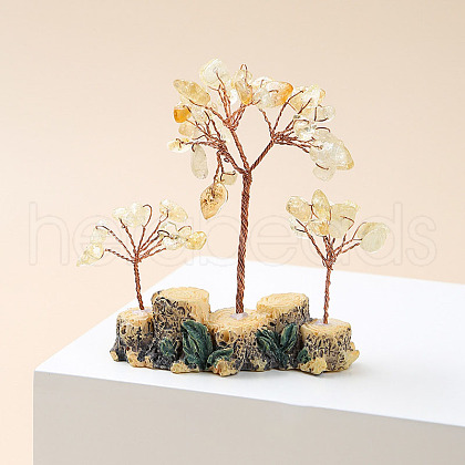 Natural Citrine Chips Tree of Life Decorations TREE-PW0003-23C-1