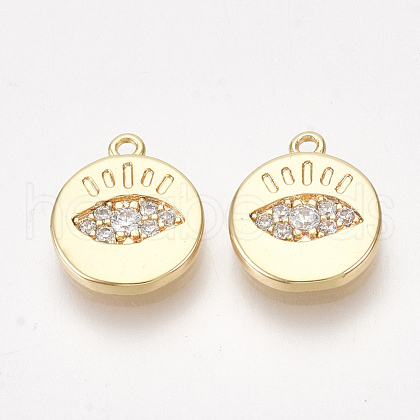 Brass Cubic Zirconia Charms KK-S350-276-1