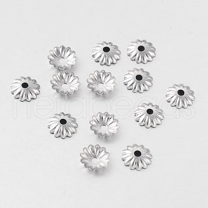 Tarnish Resistant Multi-Petal 316 Surgical Stainless Steel Flower Bead Caps X-STAS-M257-05-1