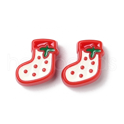 Christmas Decorations Theme Opaque Acrylic Bead with Enamel OACR-Z021-01F-1