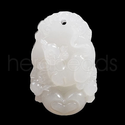 Natural White Jade Carved Pendants G-S384-01A-1