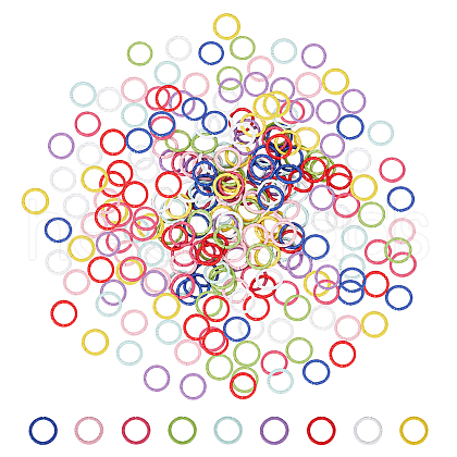   270Pcs 9 Colors Embossed Style Iron Open Jump Rings IFIN-PH0001-84-1