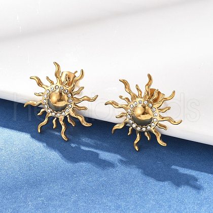 304 Stainless Steel Stud Earrings EJEW-D319-11G-1